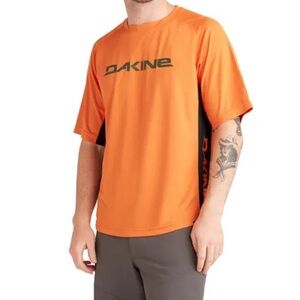 Dakine Men's Long Sleeve Mesh Moto Downhill Jersey Tee in Rust Orange